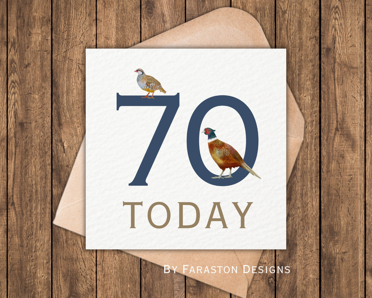 70th Birthday Card - Pheasant and Partridge