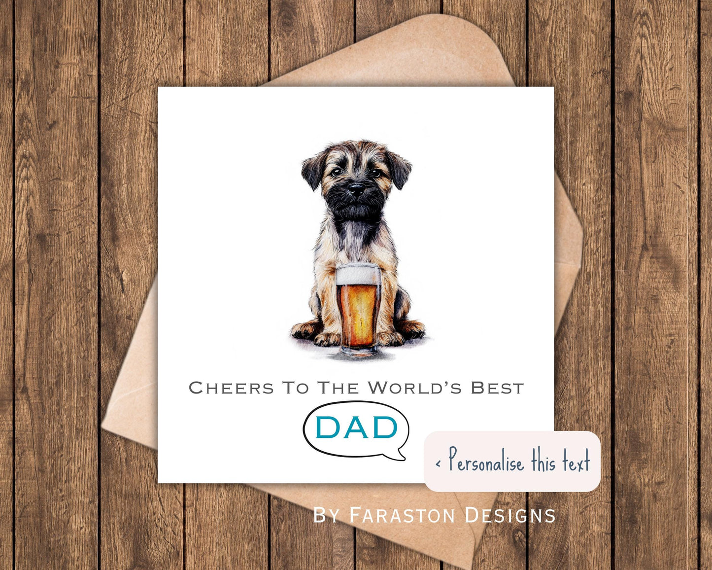 Personalised Border Terrier Father’s Day Card