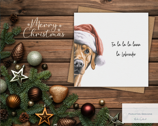 Fa la la la laaa la - Fox Red Labrador Christmas Card