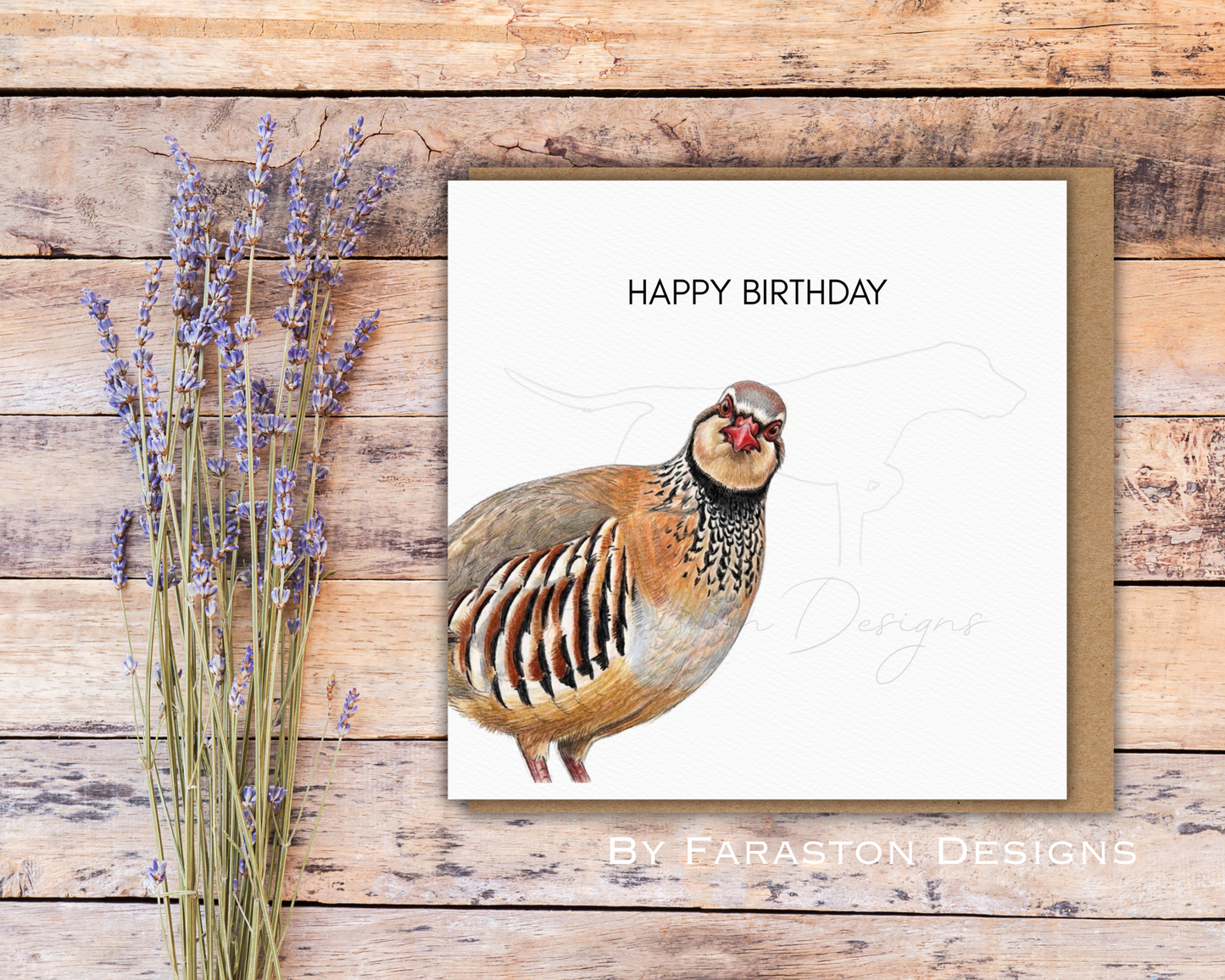 Happy Birthday - Red Legged Partridge Birthday Card