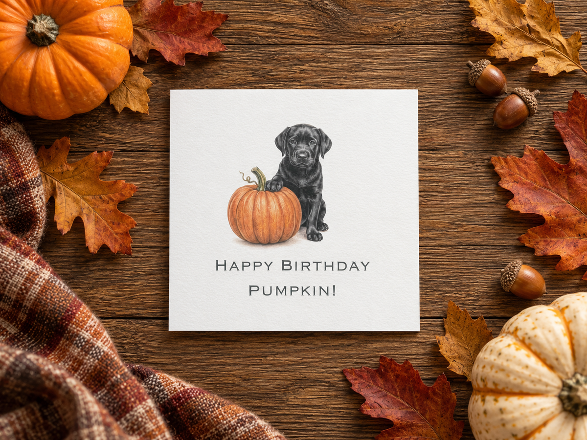 Happy Birthday Pumpkin - Black Labrador