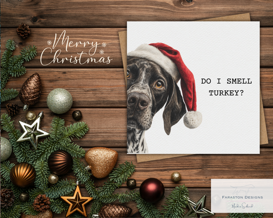 Do I Smell Turkey? German Shorthaired Pointer Christmas Card