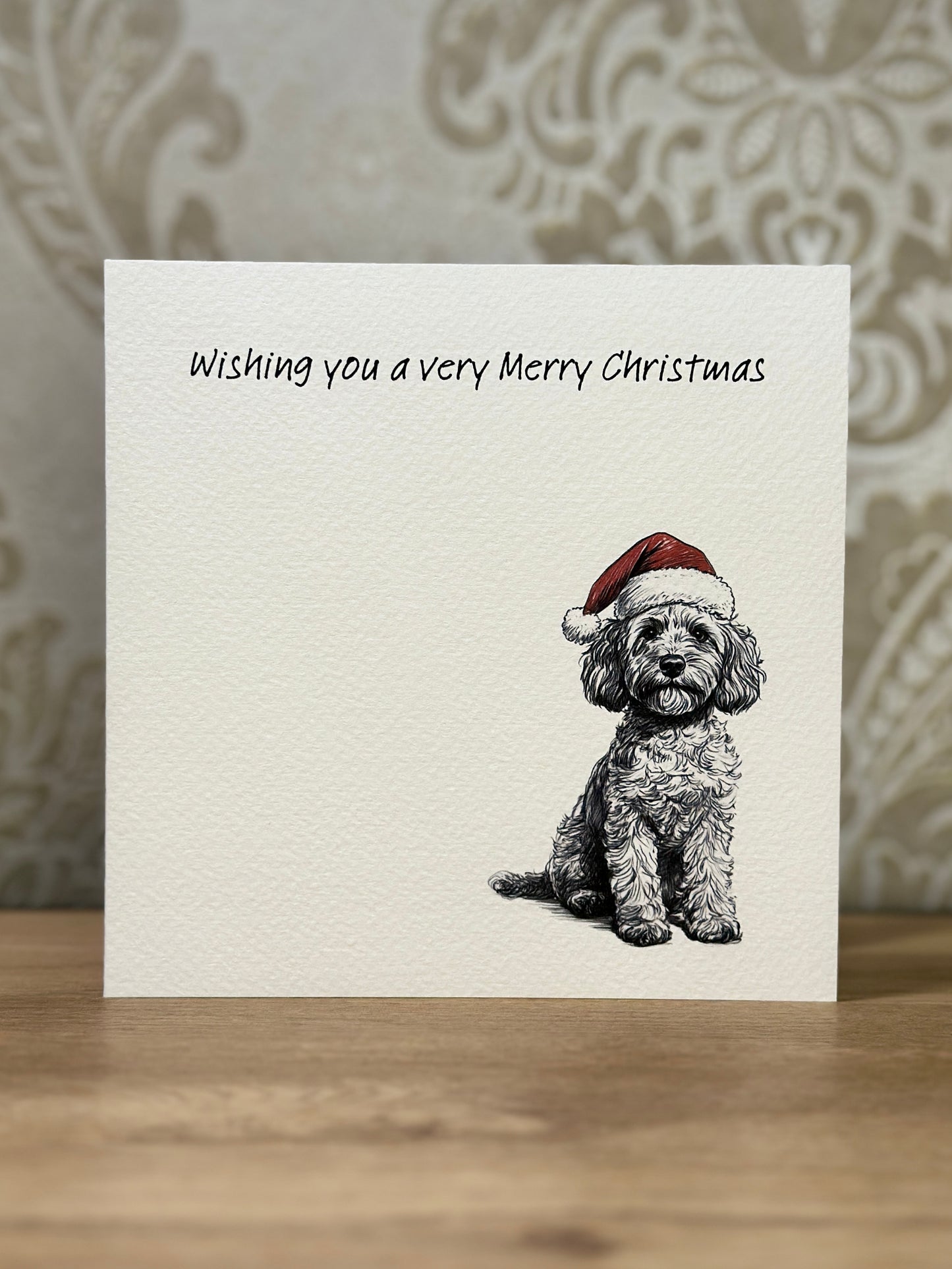 Cavapoo / Cockapoo Scribble Christmas Card