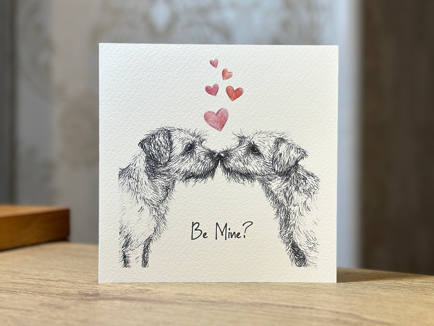 Border Terrier Valentine Card - "Be Mine?"