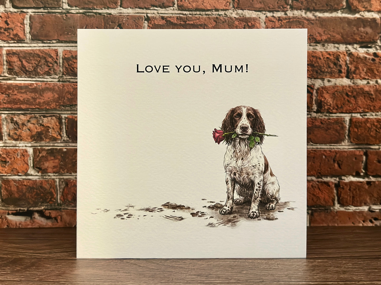 Muddy Paws & Roses - "Love You, Mum" Spaniel Card