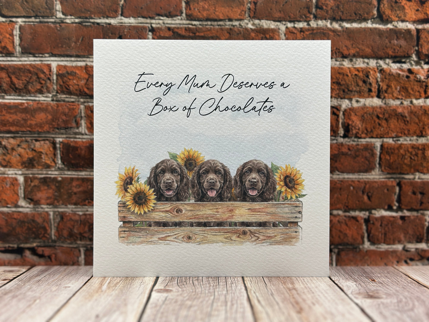 Every Mum Deserves a Box of Chocolates - Funny Spaniel Dog Mum Card