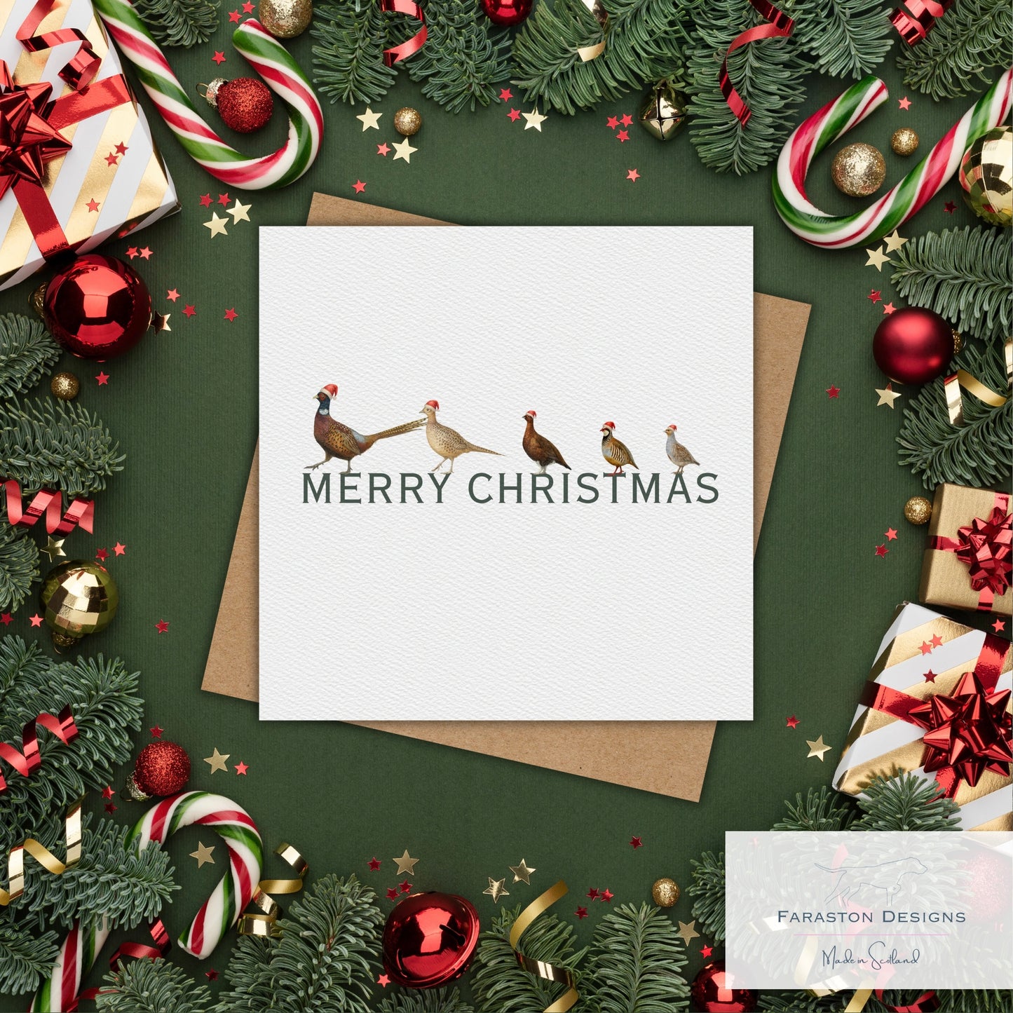 Game bird Line-Up Christmas Card