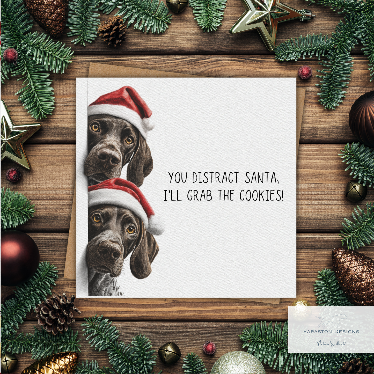 German Shorthaired Pointer Pair – You Distract Santa, I’ll Grab the Cookies!
