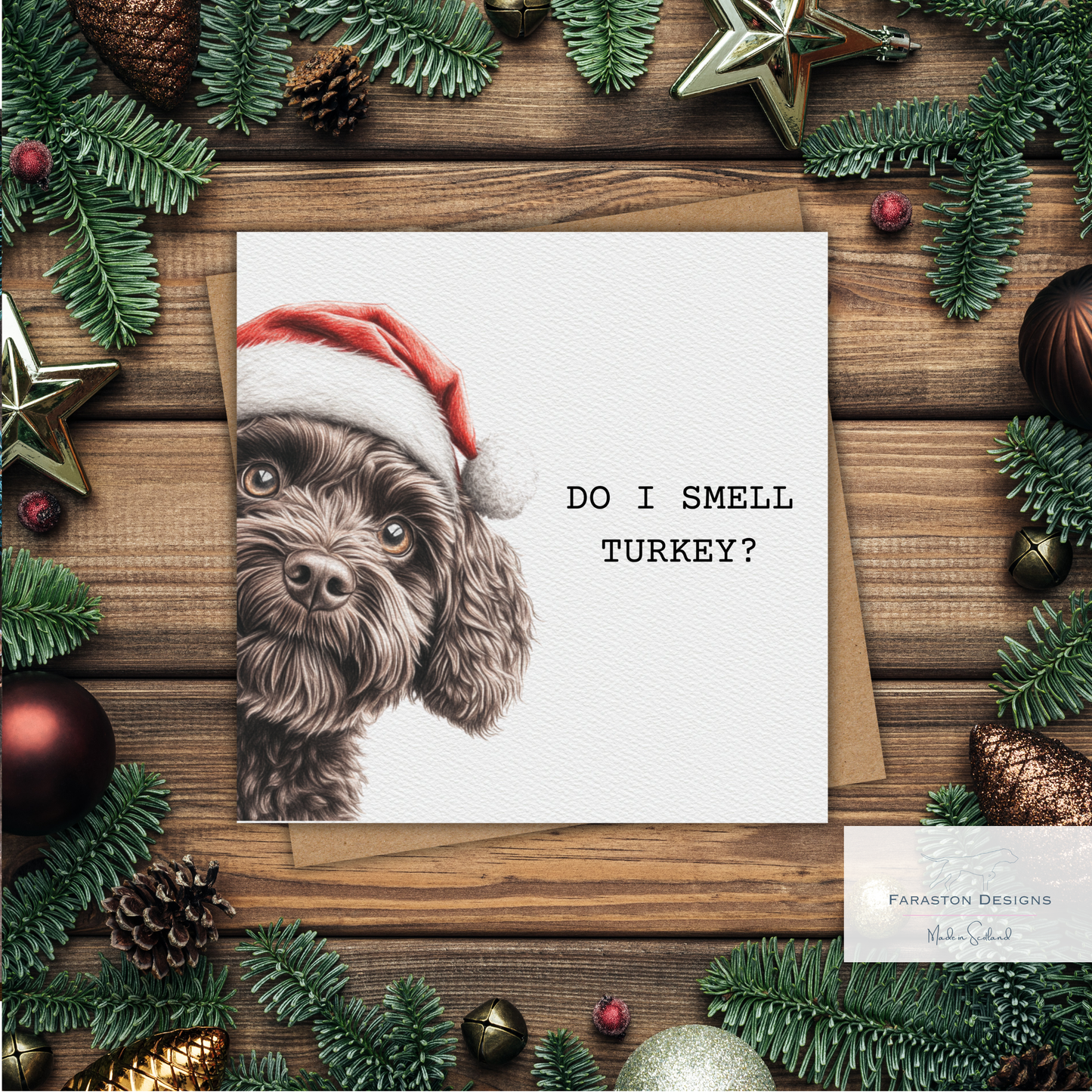 Do I Smell Turkey? Cockapoo Christmas Card