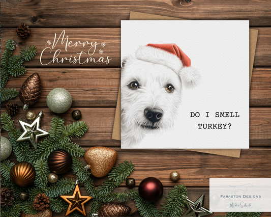 Do I Smell Turkey? Parson Terrier Christmas Card