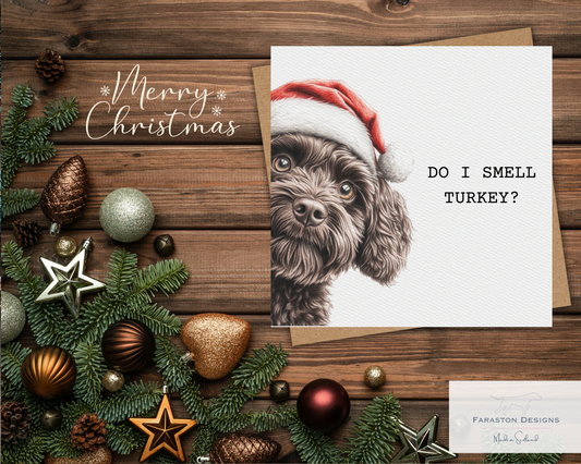 Do I Smell Turkey? Cockapoo Christmas Card