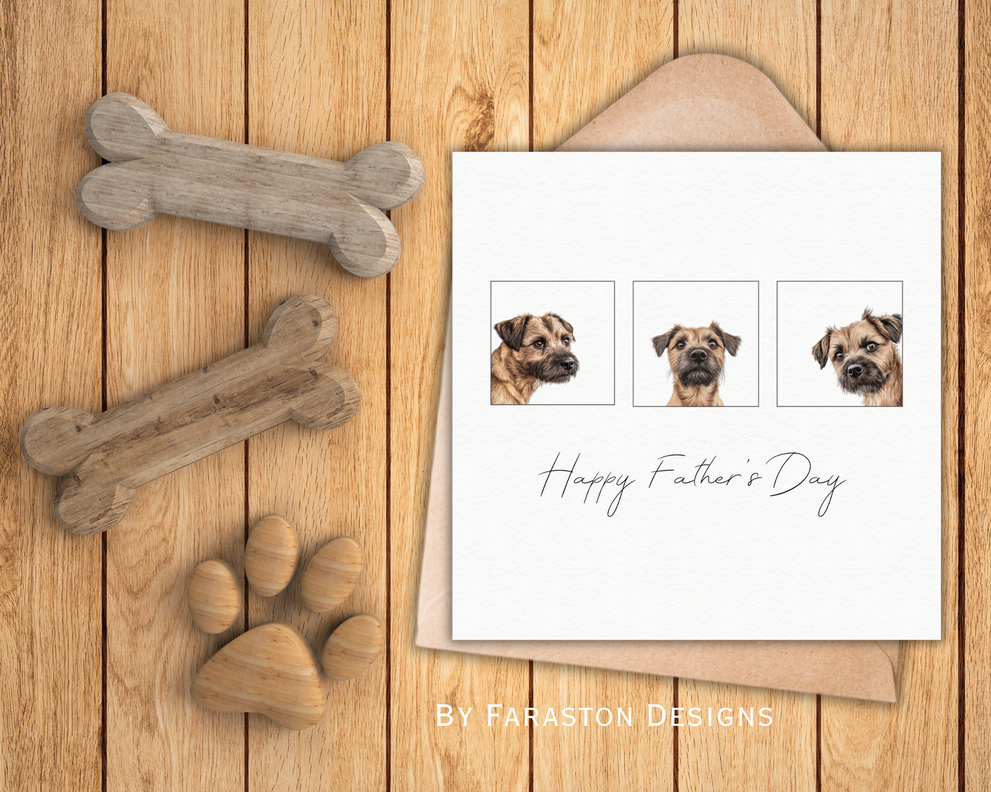Border Terrier Trio Father’s Day Card