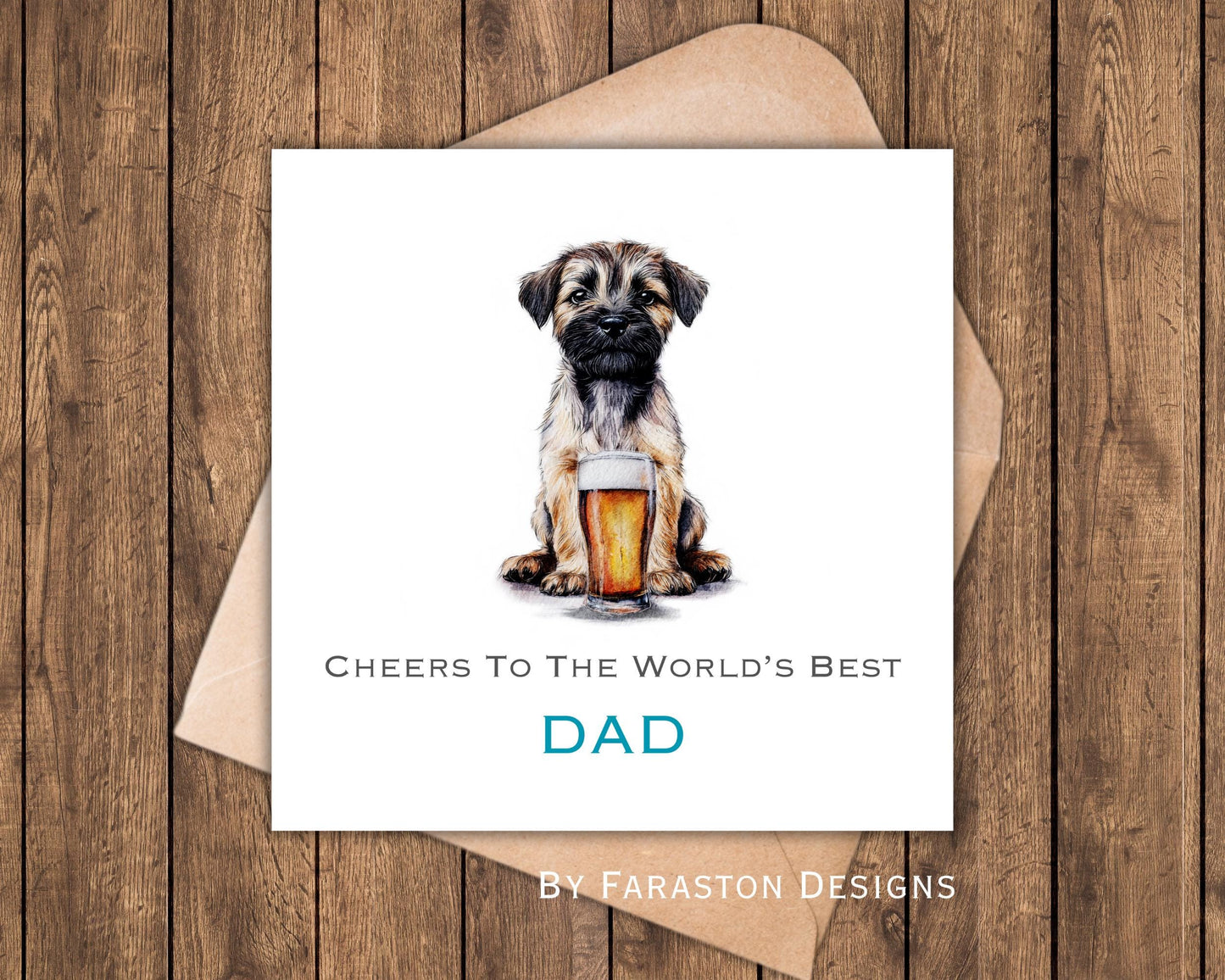 Personalised Border Terrier Father’s Day Card