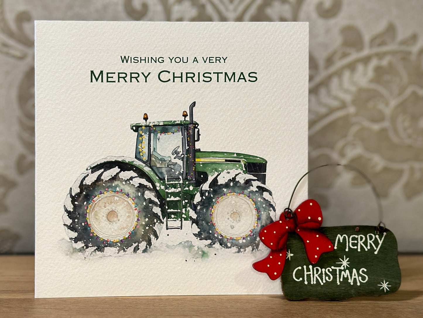 Tractor Christmas Card Merry Christmas
