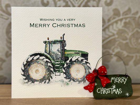 Tractor Christmas Card Merry Christmas