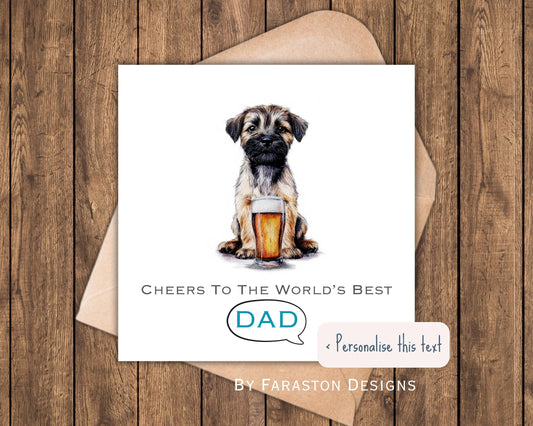 Personalised Border Terrier Father’s Day Card