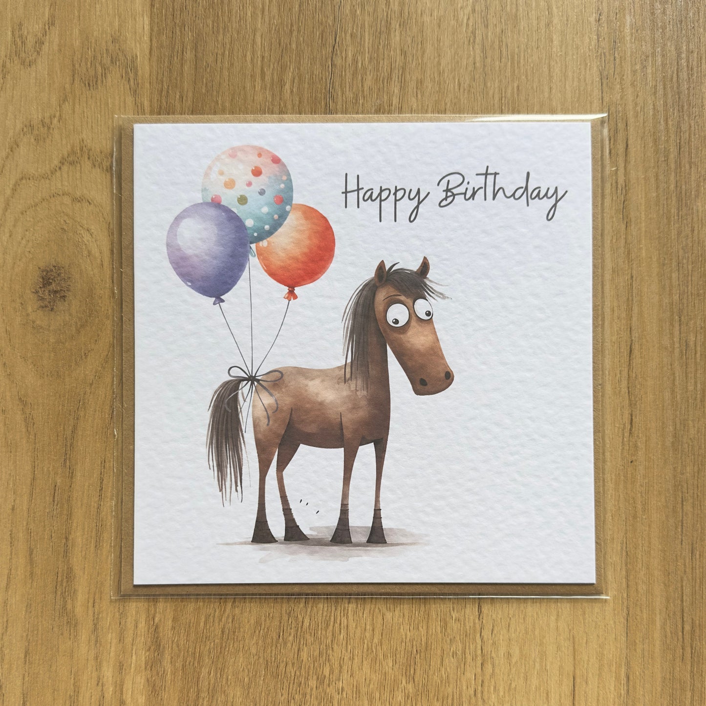 Horse Happy Birthday Balloon Card