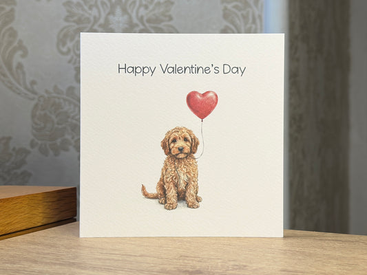 Cockapoo / Cavapoo with Heart Balloon