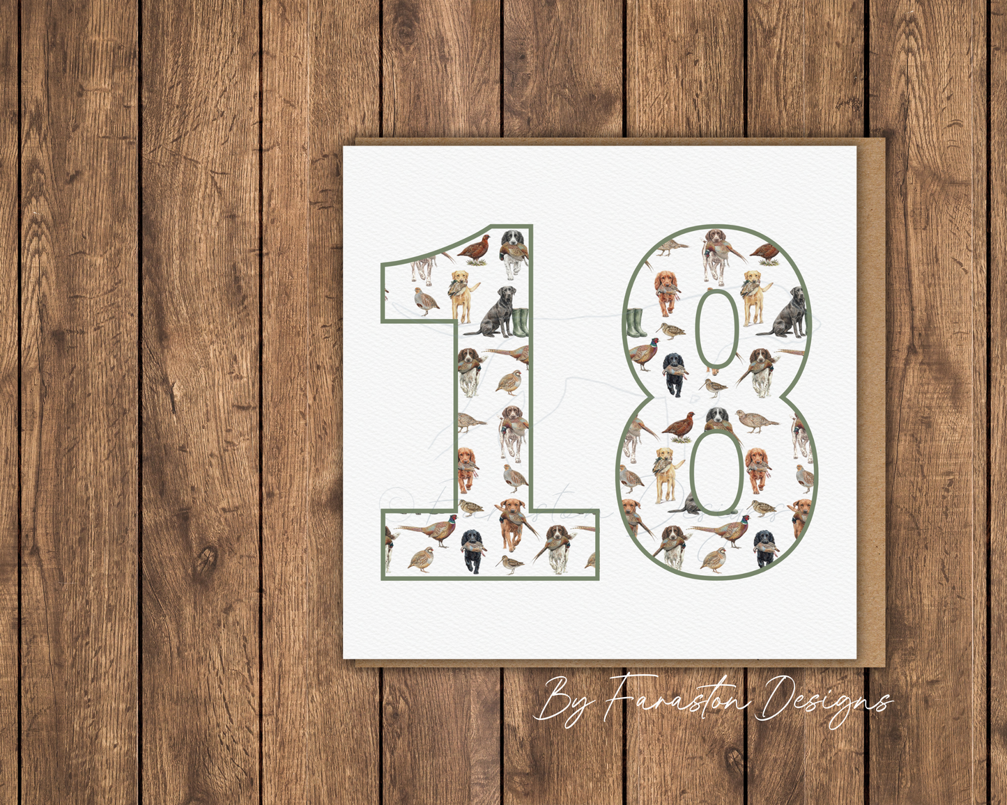 18th Birthday Card - Country Sports & Gundogs Illustration