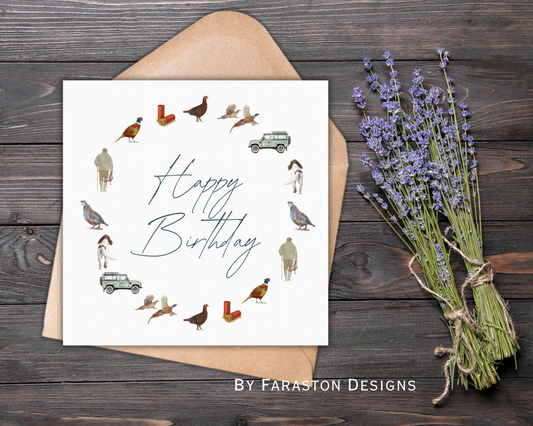 Country Sports (Ring) Happy Birthday Card