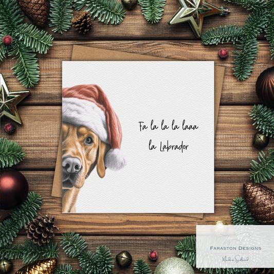 Fa la la la laaa la - Fox Red Labrador Christmas Card
