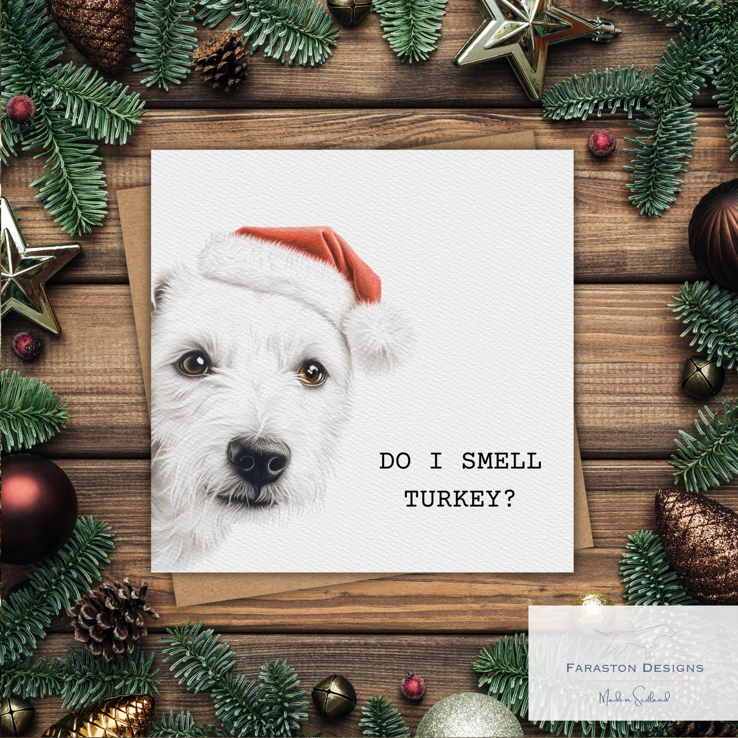 Do I Smell Turkey? Parson Terrier Christmas Card