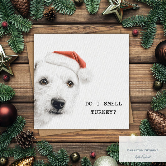 Do I Smell Turkey? Parson Terrier Christmas Card