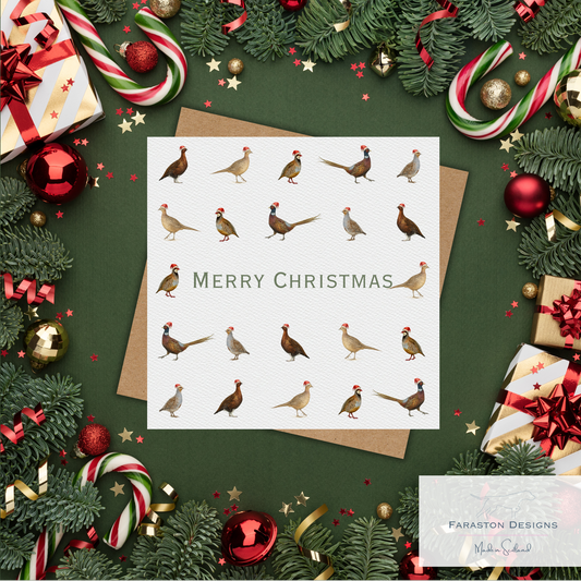 Game bird Grid Christmas Card
