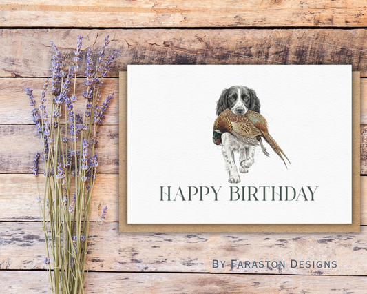 Happy Birthday Black / White Springer Spaniel
