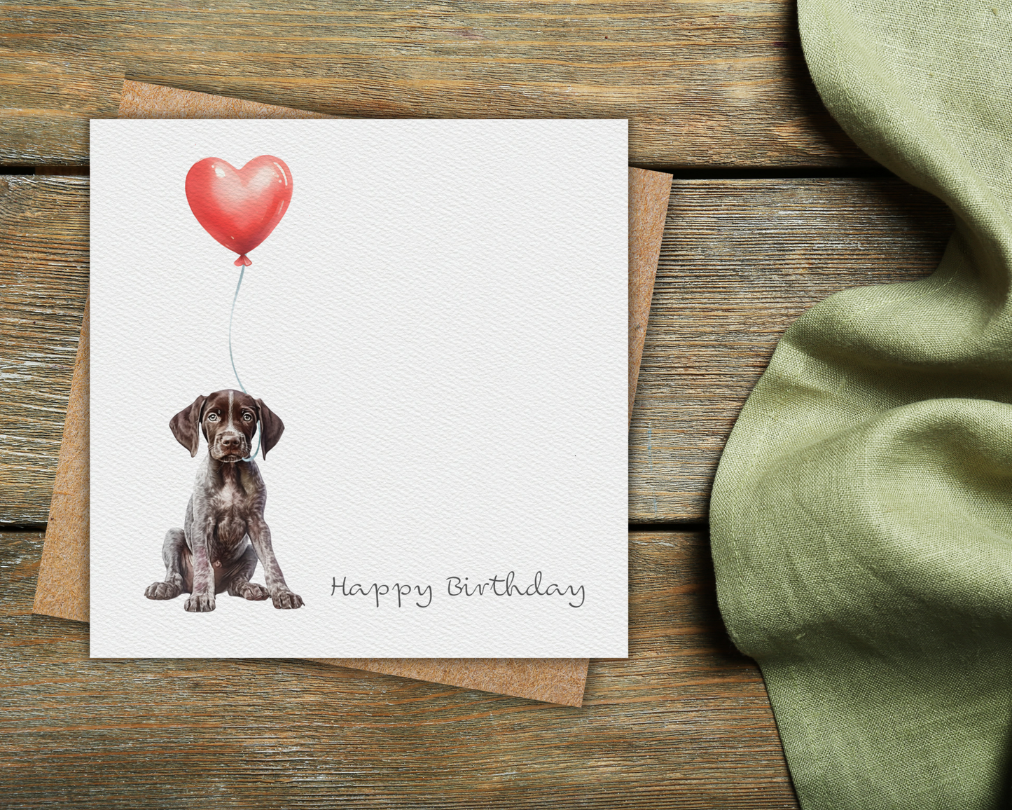 German Shorthaired Pointer Birthday Balloon Card