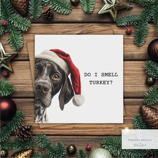 Do I Smell Turkey? German Shorthaired Pointer Christmas Card