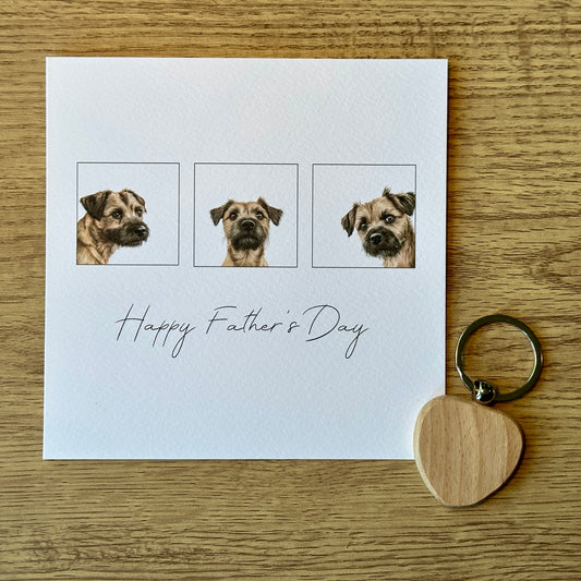 Border Terrier Trio Father’s Day Card