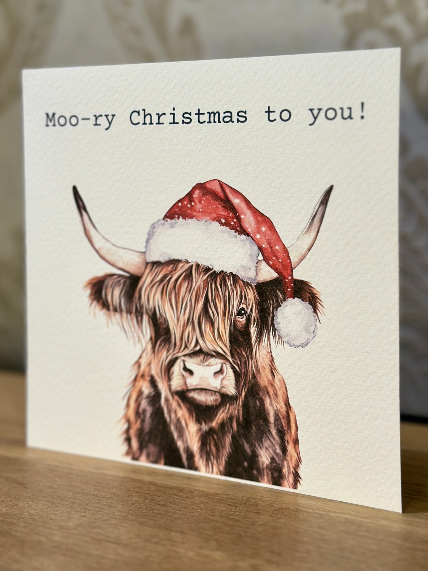 Moo-ry Christmas Highland Cow