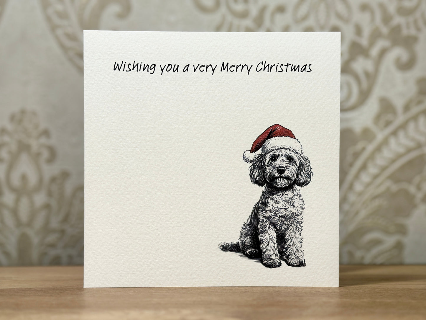 Cavapoo / Cockapoo Scribble Christmas Card