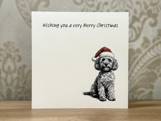 Cavapoo / Cockapoo Scribble Christmas Card