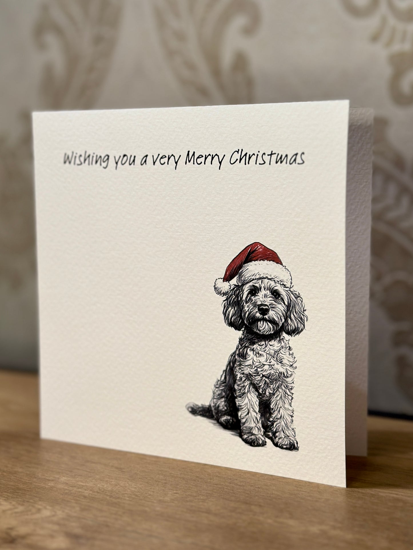 Cavapoo / Cockapoo Scribble Christmas Card