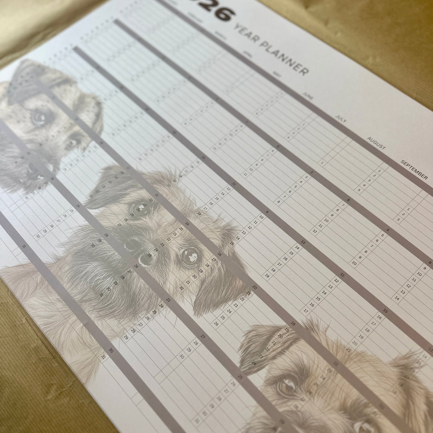 2026 Border Terrier Wall Planner A2 Size