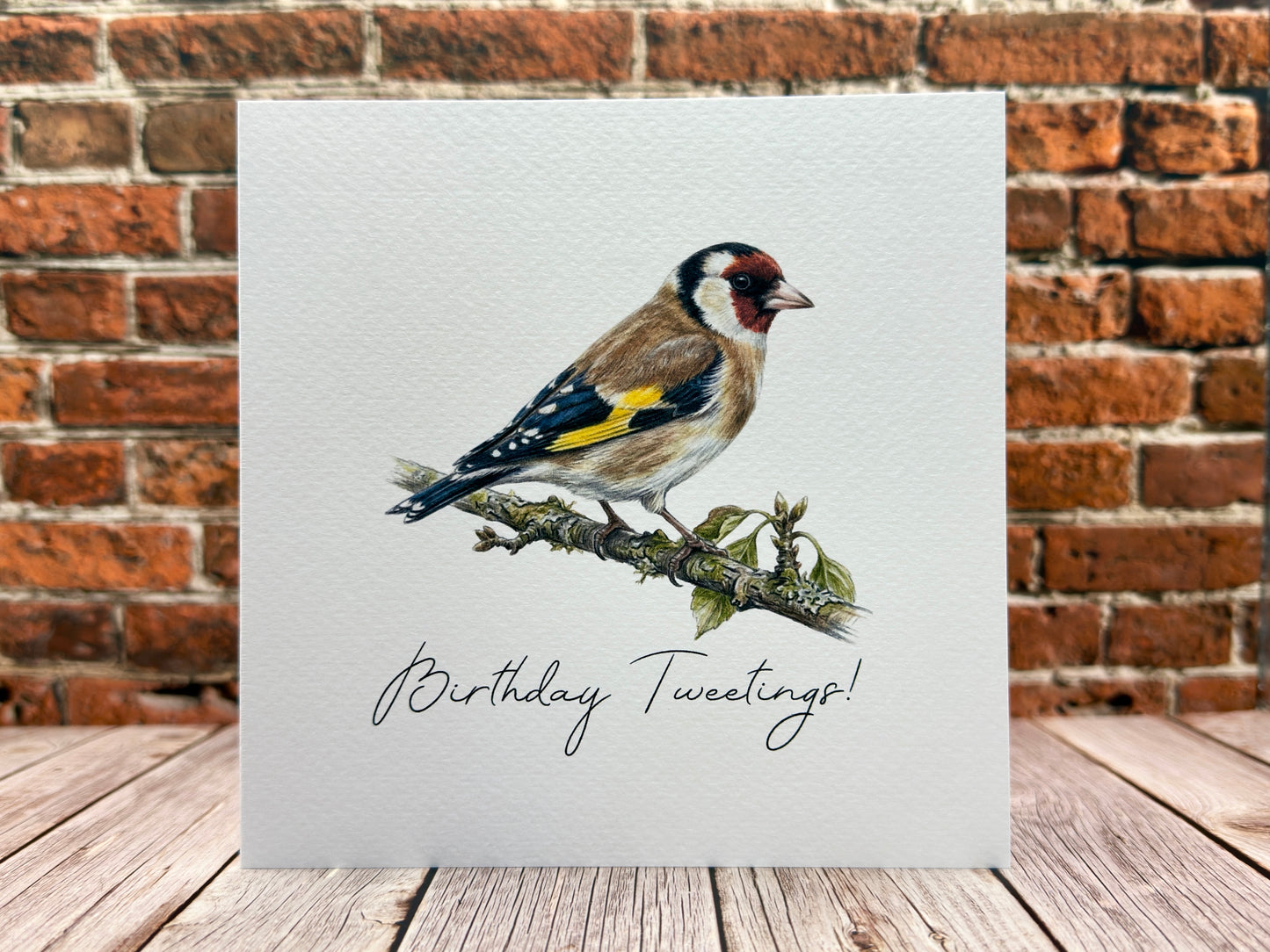 Birthday Tweetings Card | Goldfinch Bird Greeting Card | Countryside Birthday Card