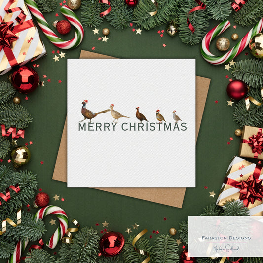 Game bird Line-Up Christmas Card