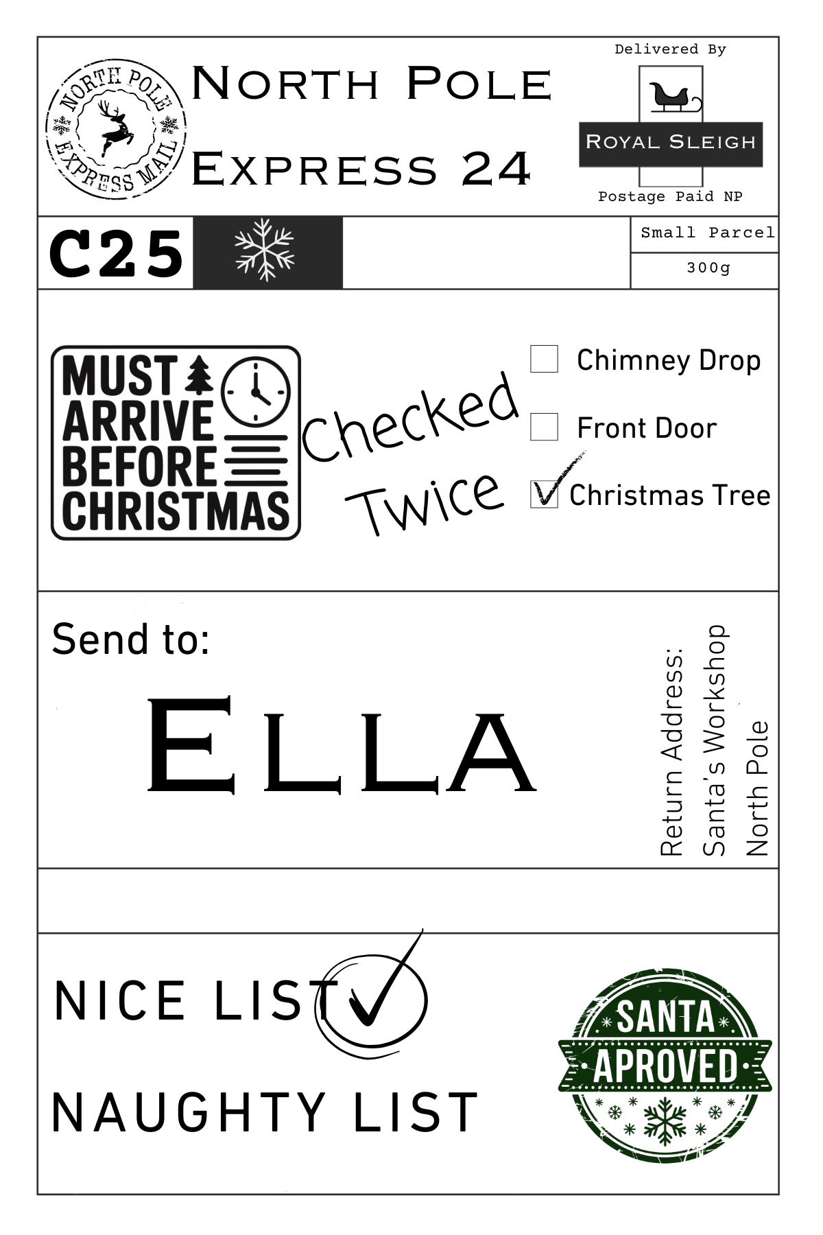 Santa Postage Labels