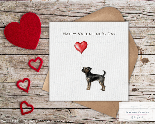 Border Terrier with Heart Balloon (B/T)