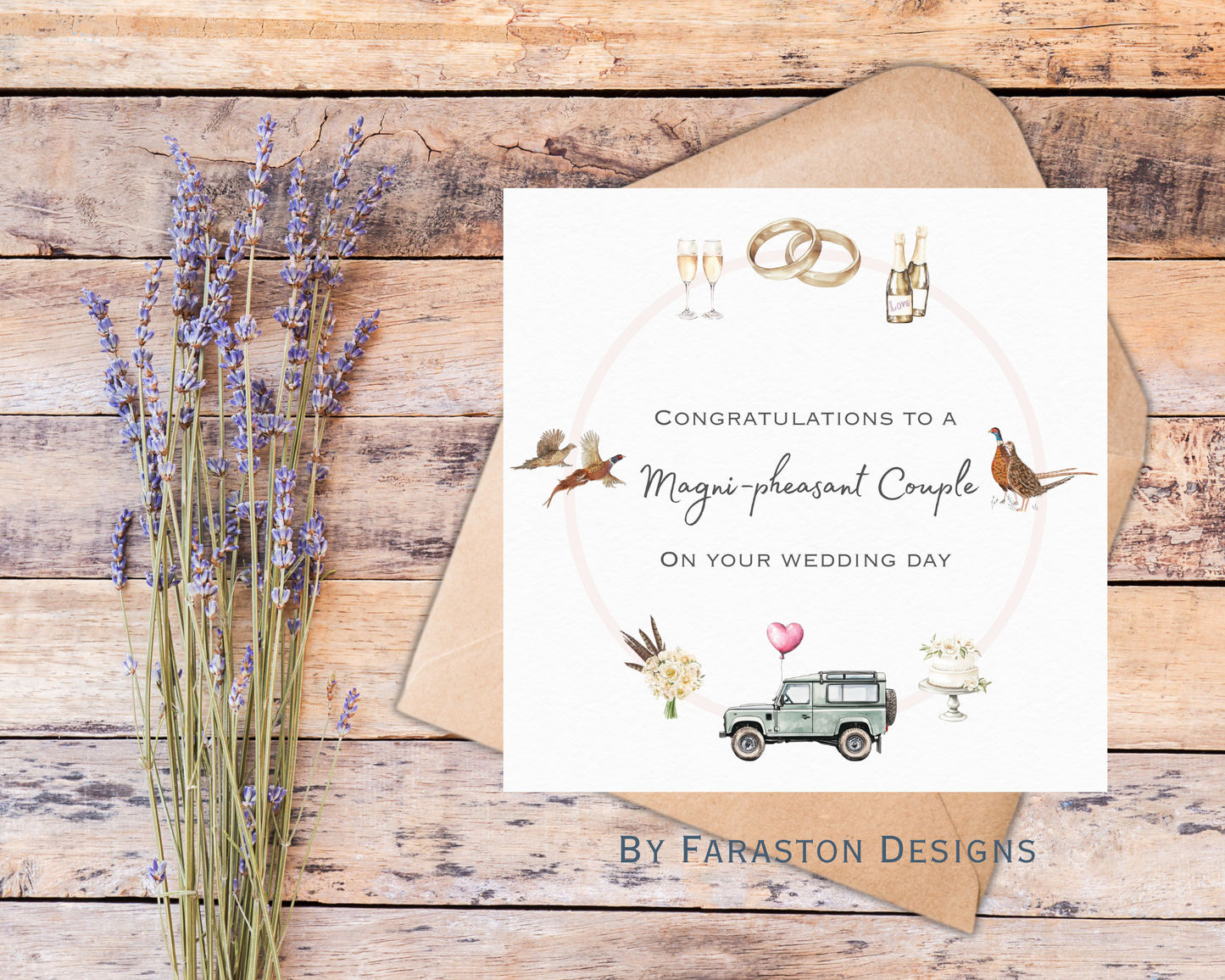 Magni-pheasant Wedding Day Card: Countryside Wedding Design