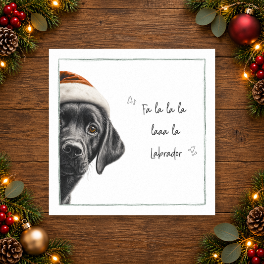 Fa la la la laaa la - Black Labrador Christmas Card