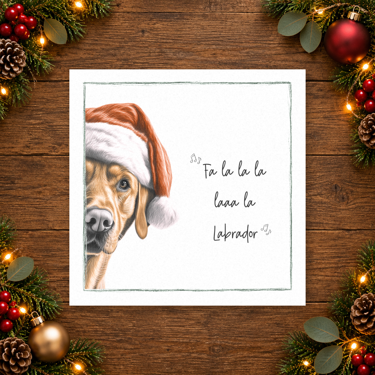 Fa la la la laaa la - Fox Red Labrador Christmas Card