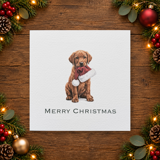 Fox Red Labrador Santa Hat - Merry Christmas