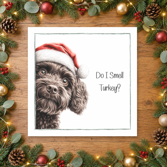 Do I Smell Turkey? Cockapoo Christmas Card