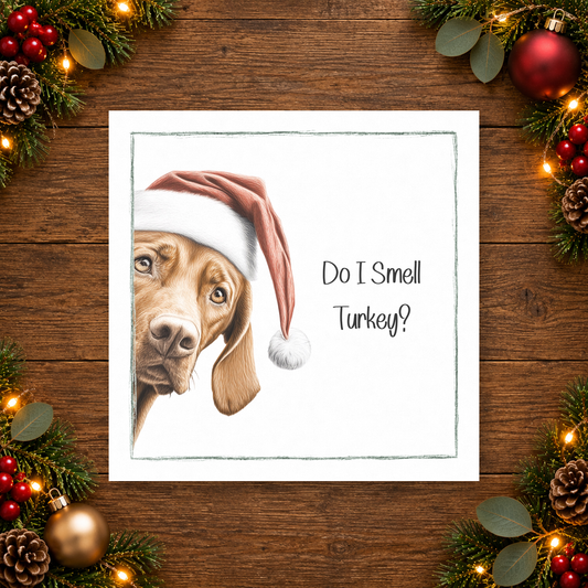 Do I Smell Turkey? Vizsla Christmas Card
